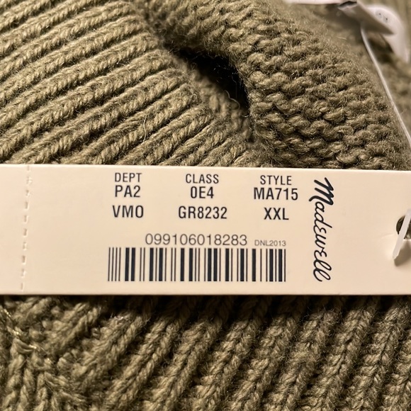 Madewell NWT Dotted Eaton sweater cotton-merino wool XXL sage green - Picture 8 of 8